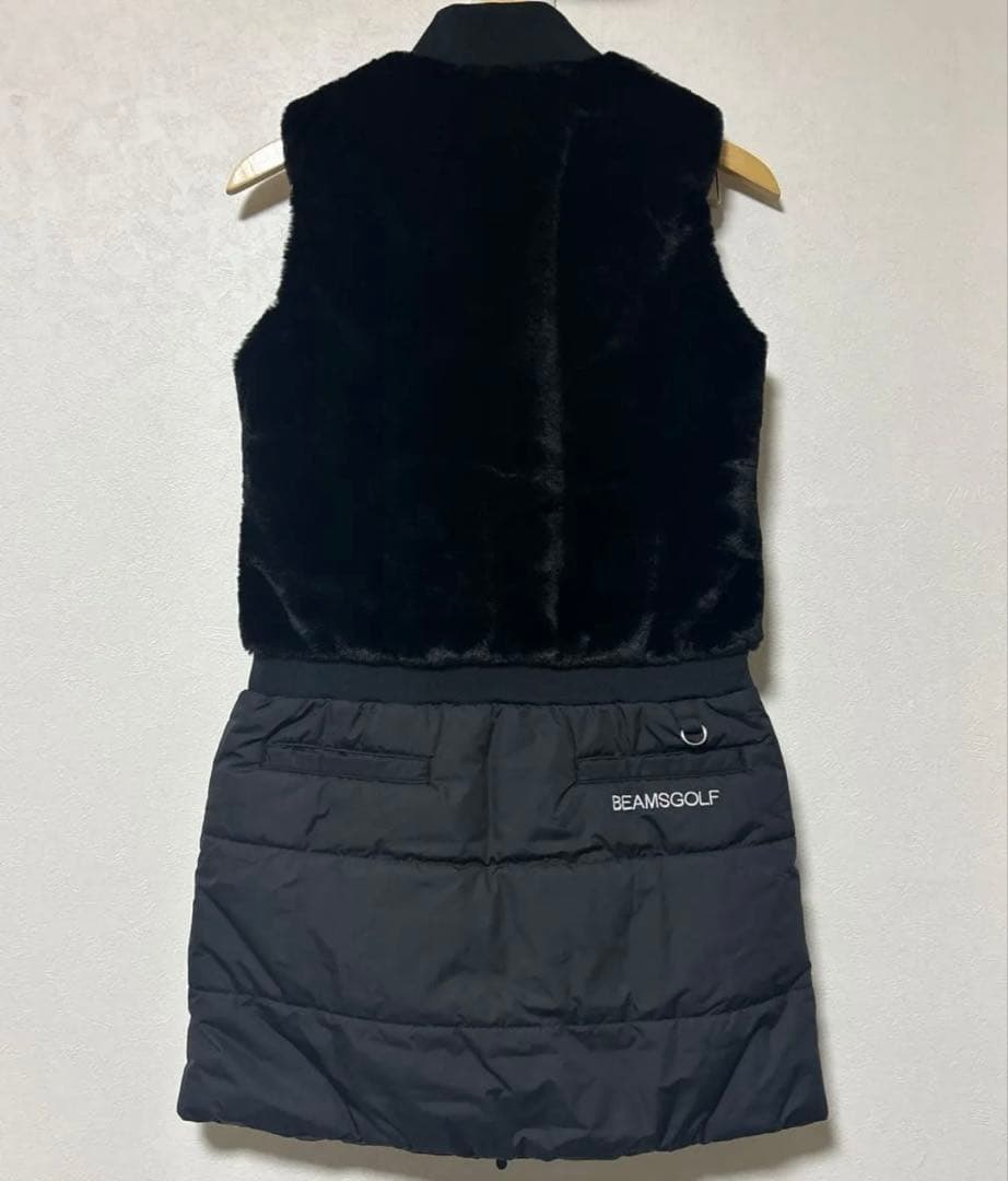 BEAMS GOLF ボア　中綿　ドッキング　ワンピース　ブラック　Mサイズ