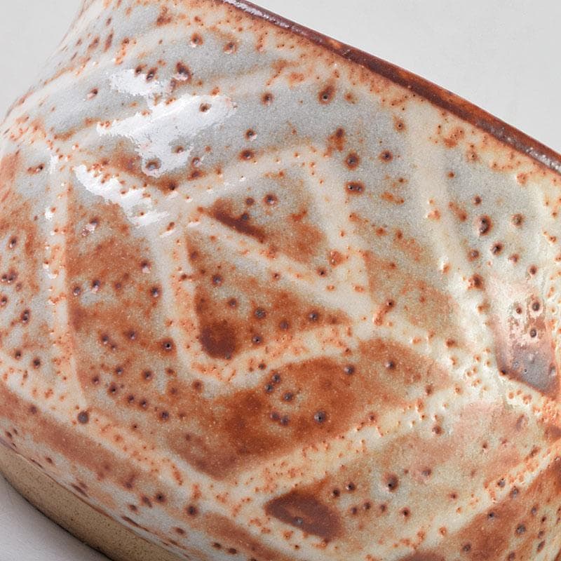 茶道具　人間国宝　鈴木蔵作　鼠志野　茶碗　仕覆付　共箱　M　R9199