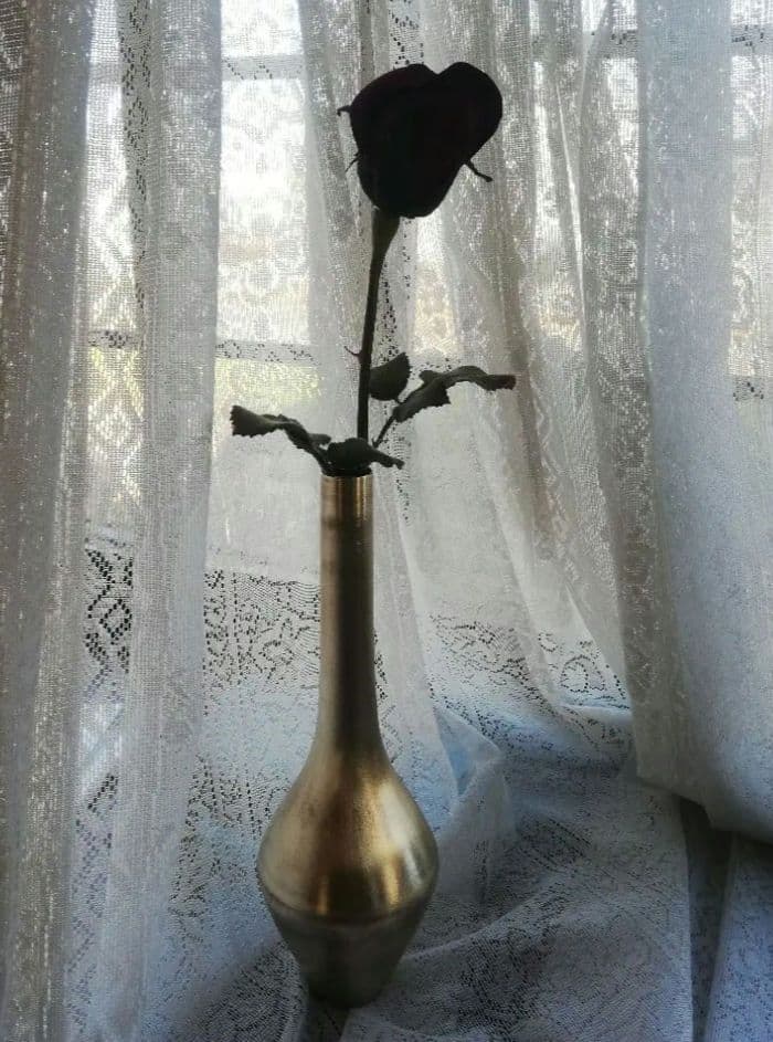 最終値下げ　日本を代表する金属工芸作家　三代一ノ瀬宗辰名作　銅金色鶴首形花入共箱