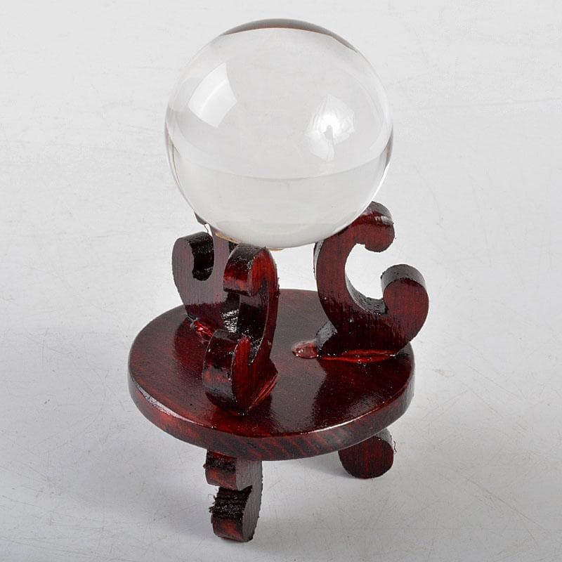 水晶玉　パワーストーン　直径約45mm　唐木台・時代箱付　M　R4806