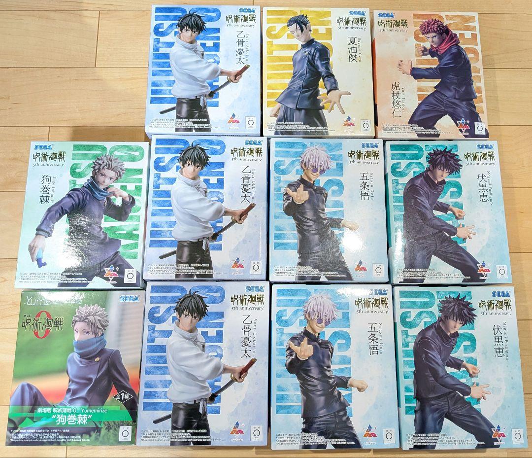 呪術廻戦 5周年 Luminasta フィギュア ラウンドワン 五条 夏油 狗巻