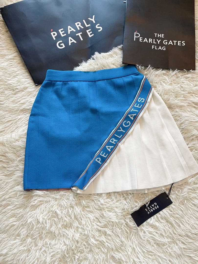 パーリーゲイツレディース 光栓 Wジャガード＋ピンタック ニットスカートサイズ0