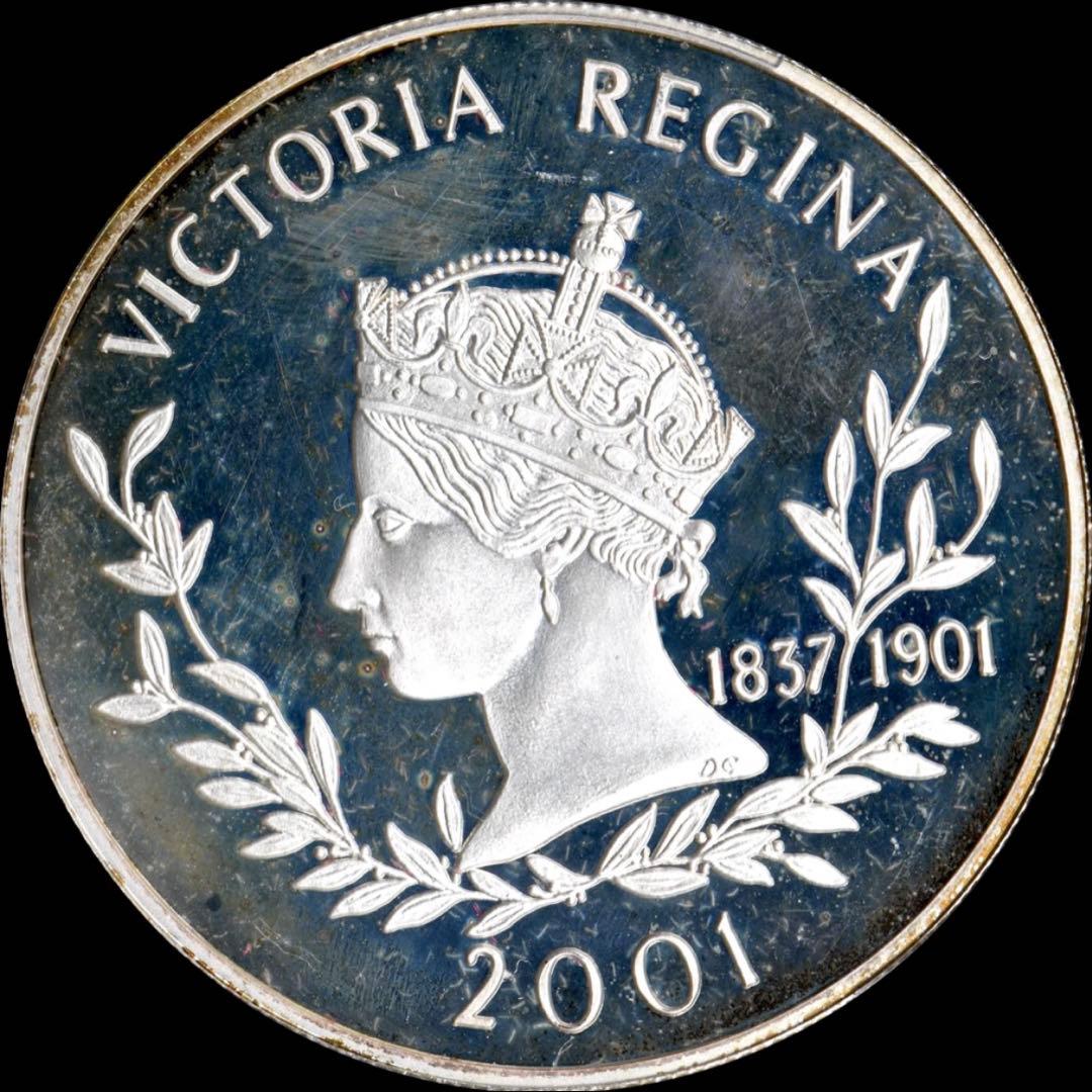 PCGS PR65DCAM フォークランド 2001 50P銀貨 ビクトリア