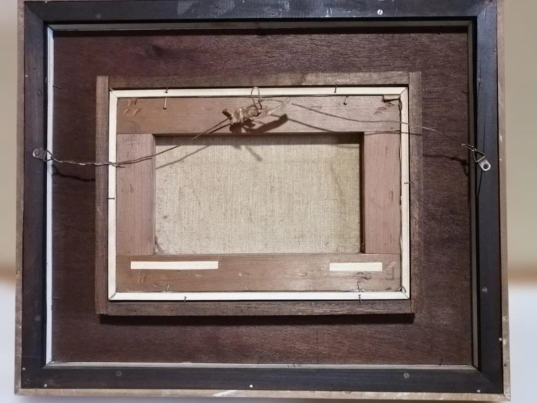 複製画　ヴィンテージ　「ジャン＝バティスト・カミーユ・コロー」風景画　額縁付き