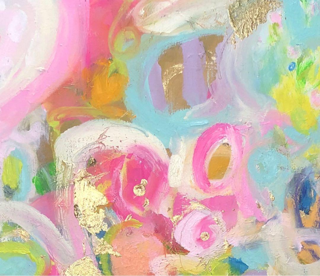 絵画　油絵　原画　新作　一点物　抽象画　北欧　ポップ　パステルカラー　F8