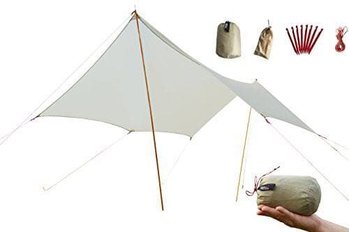 Desert Walker超軽量タープとFIELDOOR アルミポール 2本