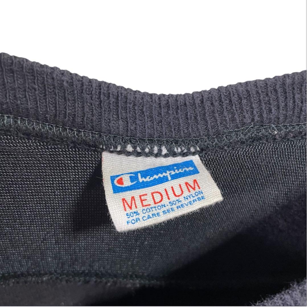 70s champion フットボールシャツ　ブラック　パータグ　M