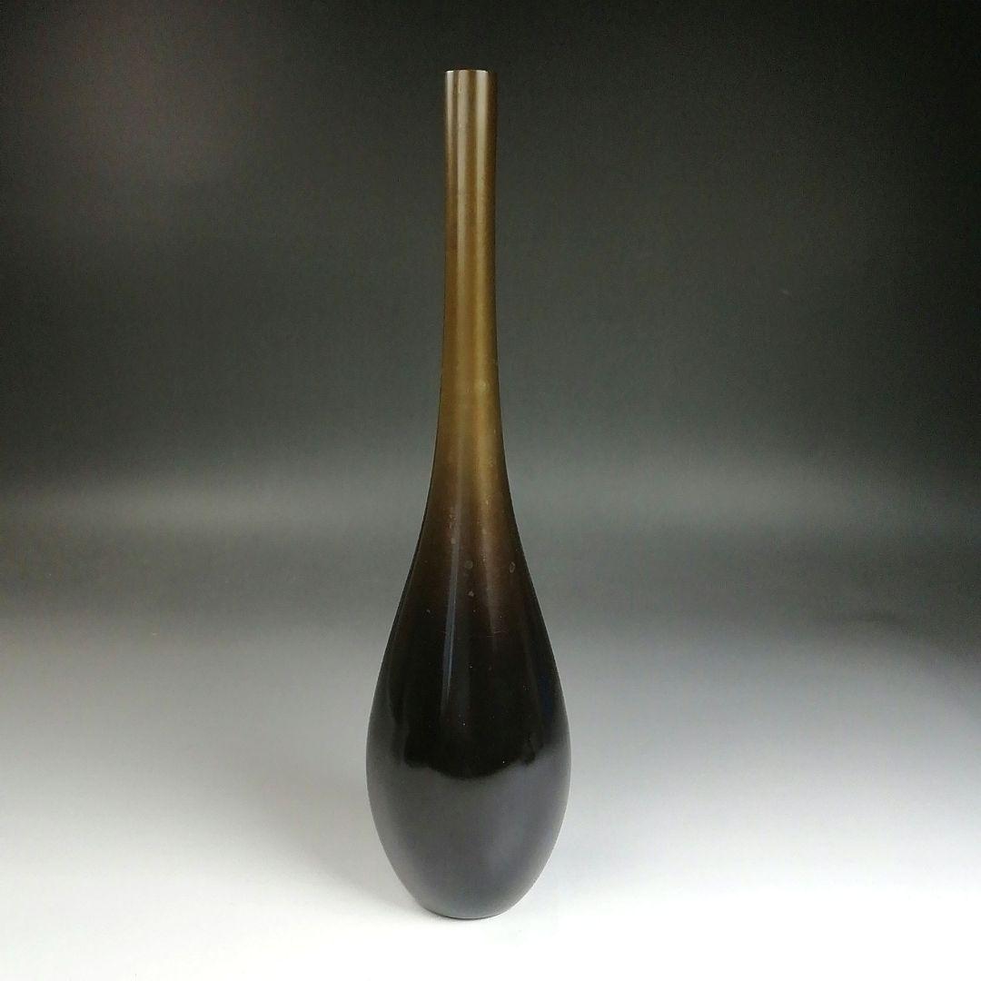 Ｔ７８８　花入　『唐銅花入』『曽呂利』『鋳師　金森浄栄 造』　共箱　茶道具　花器