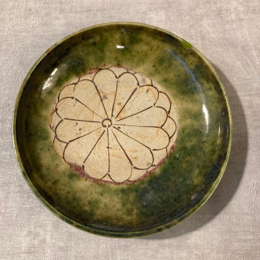 織部 菊柄 皿 6枚セット