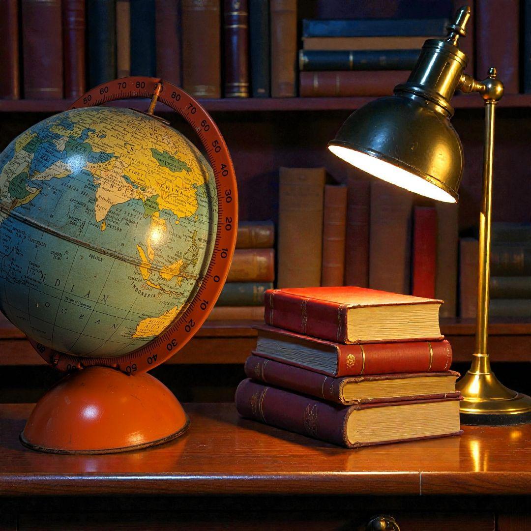 値引OK アメリカアンティーク 地球儀　毎日が世界旅行　デスクぴったりサイズ