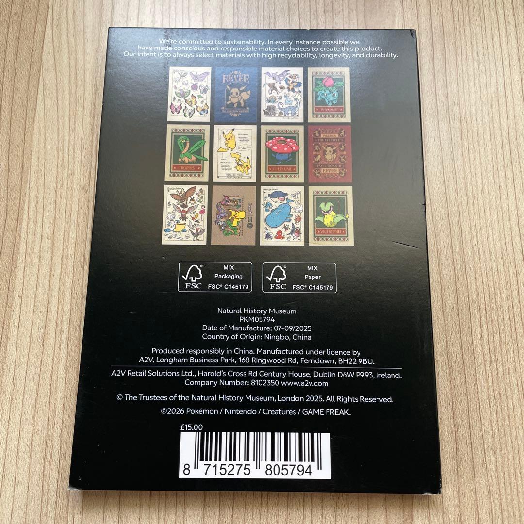 【希少新品】ポケモン30周年 ロンドン自然史博物館 コラボ ポストカード12枚