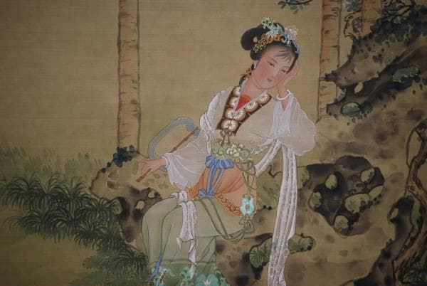 不詳/唐美人図/布袋屋掛軸HD-184