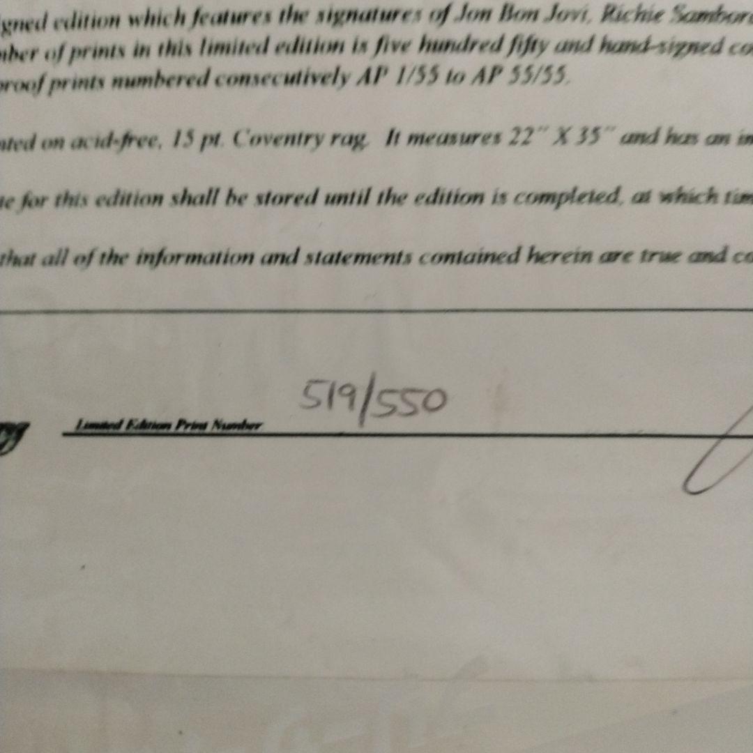 BONJOVI初期メンバーサイン入りポスター