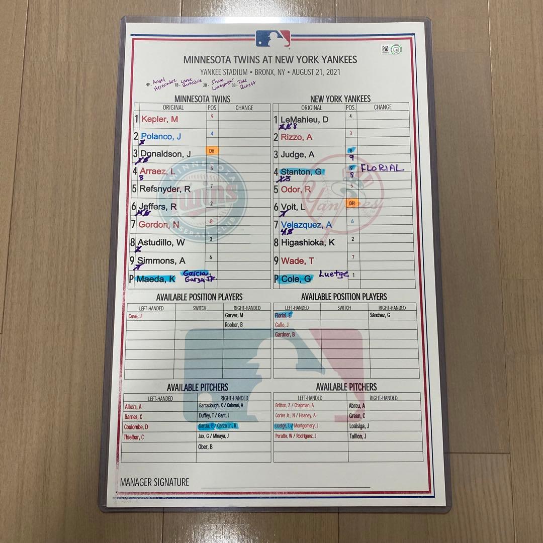 No.3【激レア】実使用　マエケン　前田健太　ラインナップカード　検) 大谷翔平