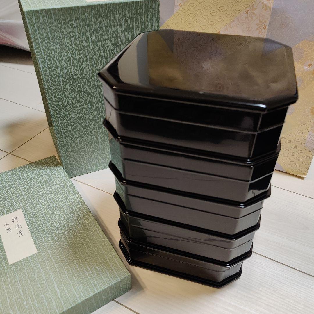 真塗 縁高五段 木製 古品セール中