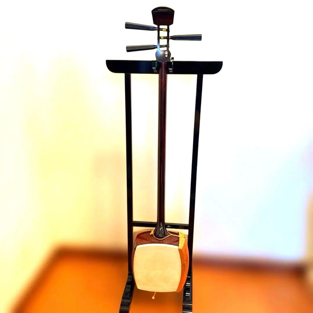 中棹三味線　紅木　金細　綾杉　東さわり　破れなし