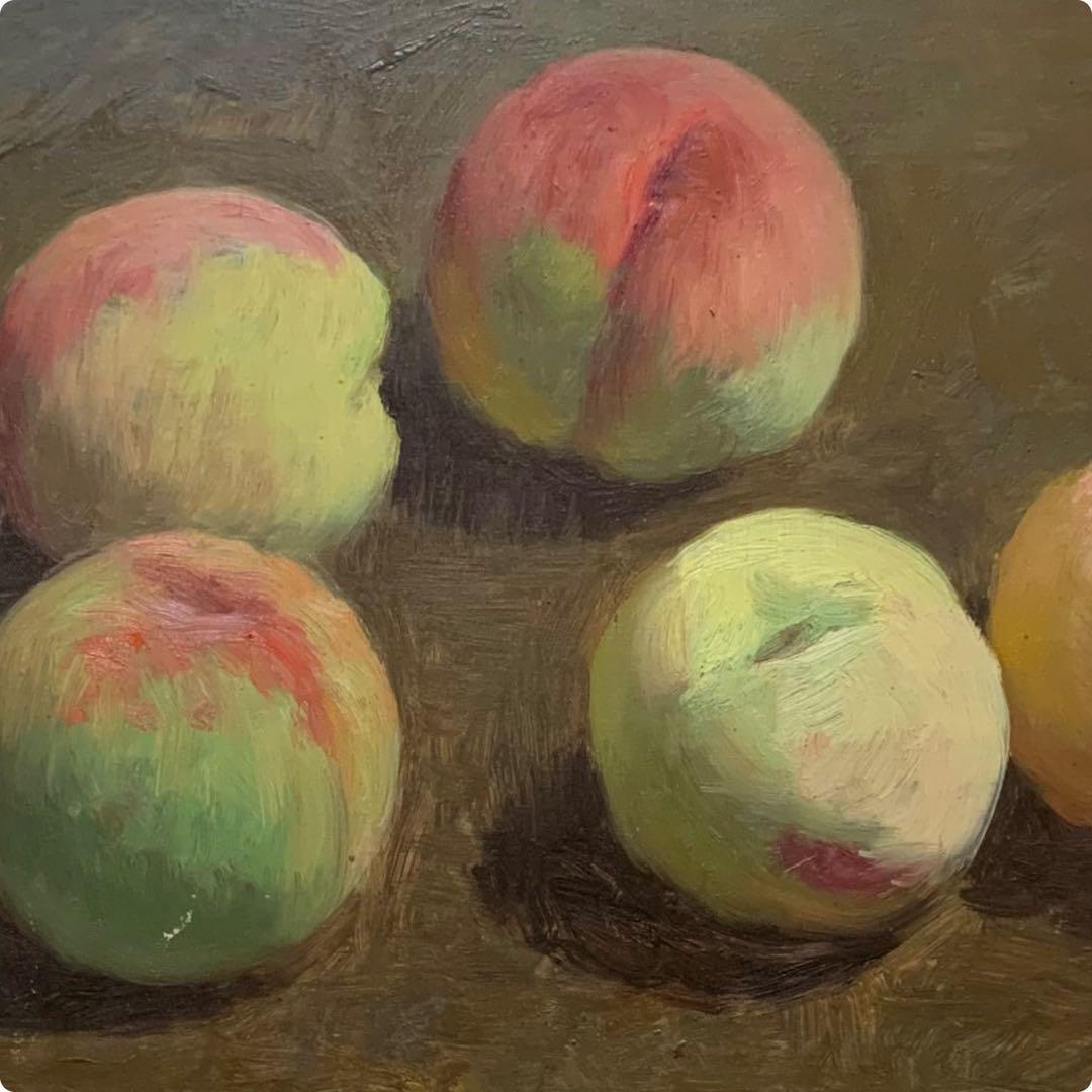 絵画　油彩肉筆画　小磯良平『桃』静物画　さし箱有り