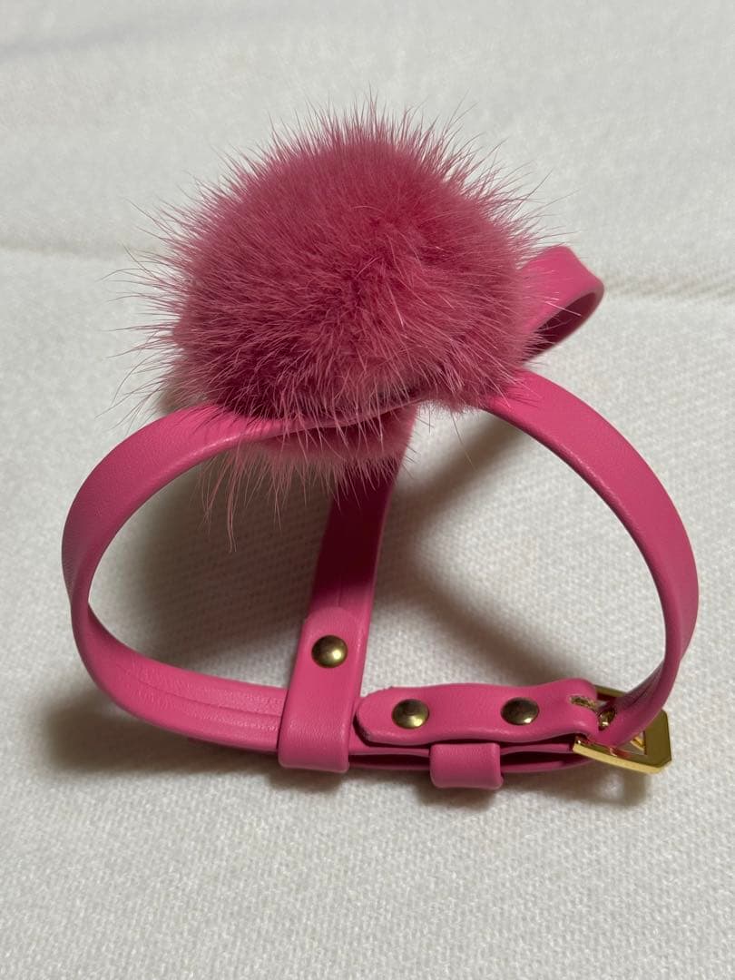ファーがキュートなイタリア製のハーネス＆リードXXS美品