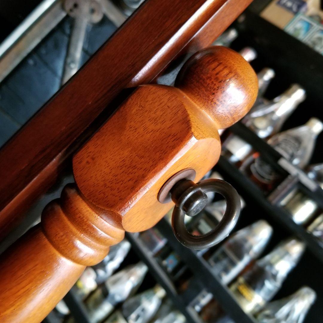 希少　美品　大型　オーバル　チーク　ウッド　カラー　無垢　硬木製　スタンドミラー