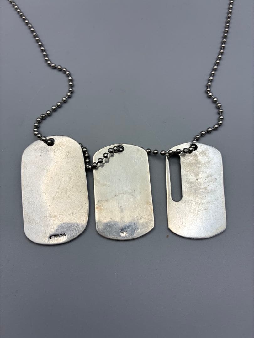 シルバー925 Silver ドッグタグIDプレート　ネックレス