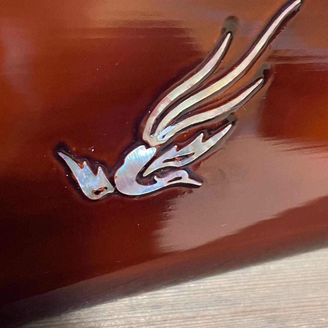 煙草盆　鳳凰　螺鈿　漆塗　タバコ盆　灰吹　昭和アンティーク　盆　青磁火入　竹灰吹