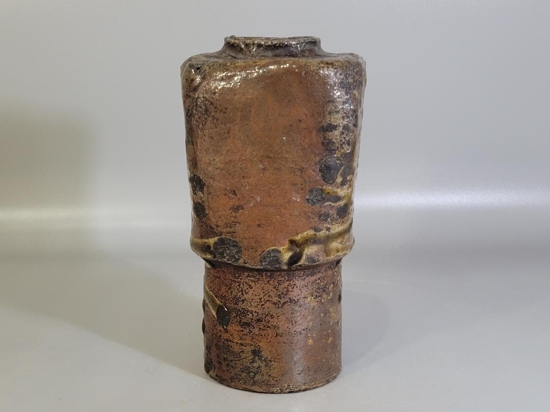 古美術 古信楽 杵形 花生 茶道具