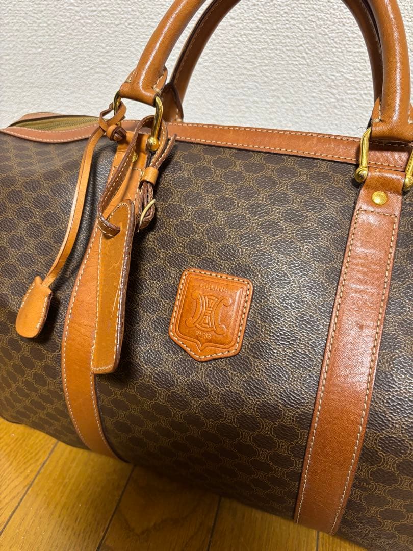 CELINE セリーヌ マカダム柄ボストンバッグ 美品 鍵付きオールドセリーヌ