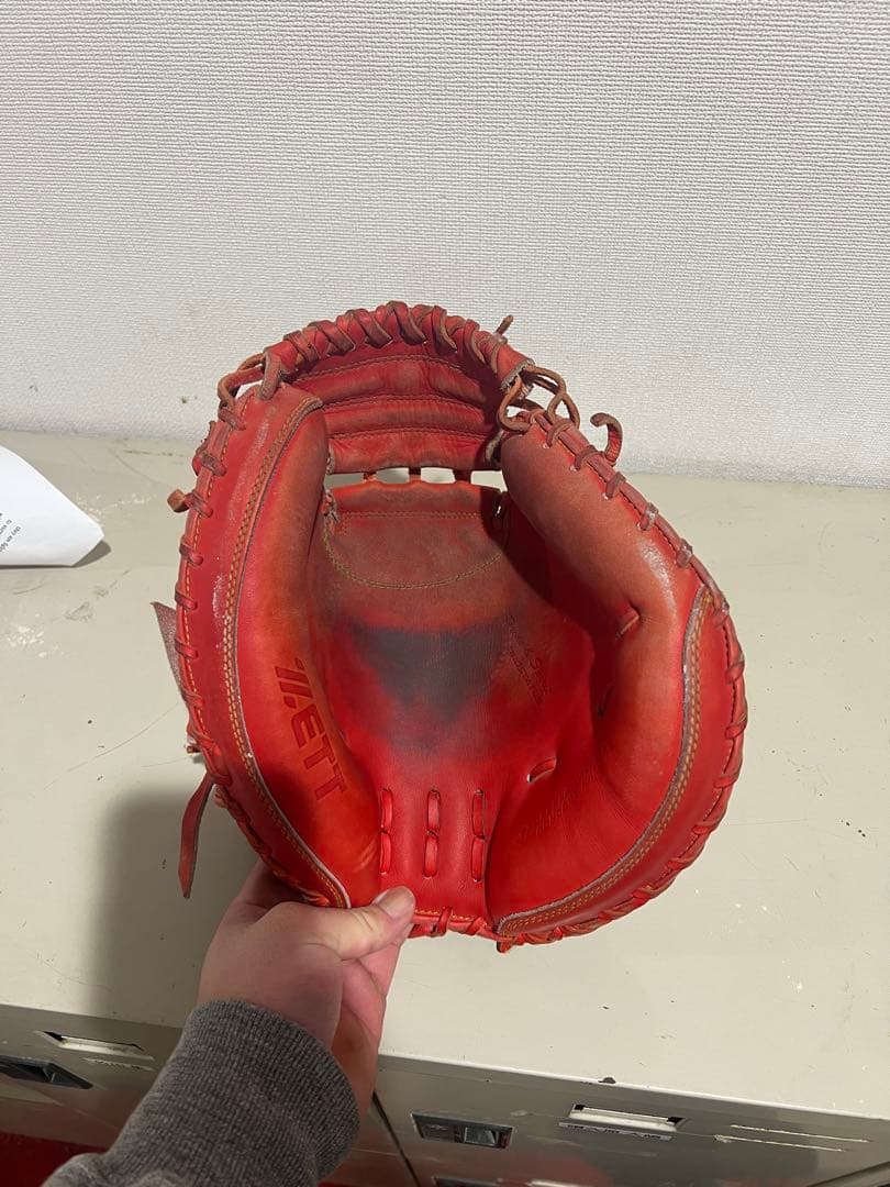 ZETTプロステイタス硬式グローブ ディープオレンジ