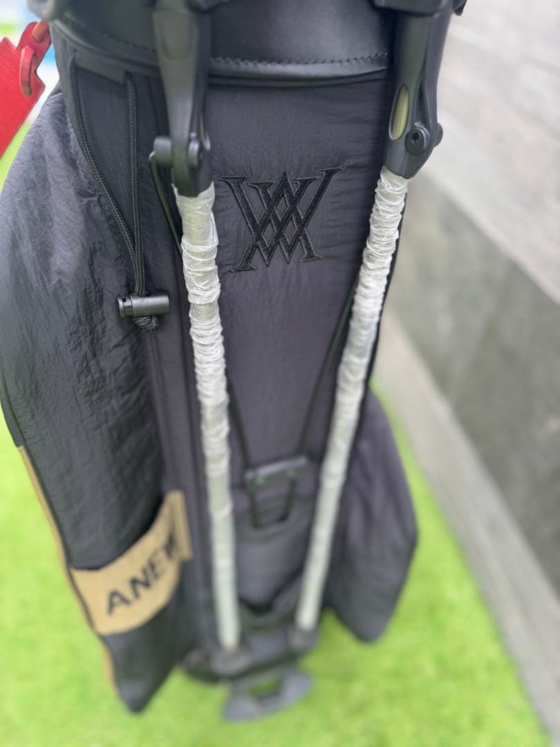 ANEW GOLF キャディバッグ ブラック/ カーキ　DRヘッドカバー付き