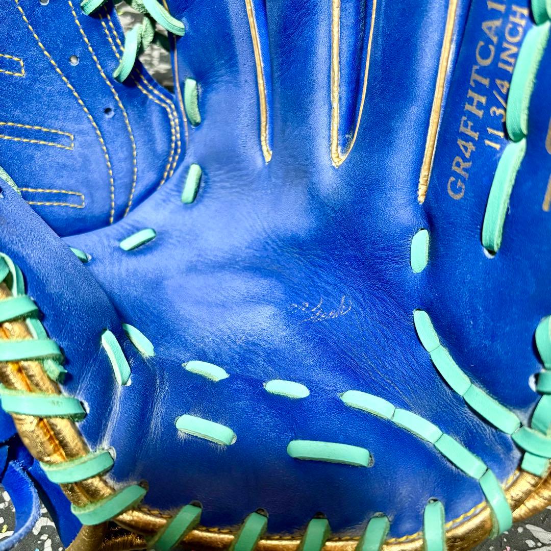 ローリングス ハイパーテック 軟式用 投手用 グローブ ブルー ゴールド 野球