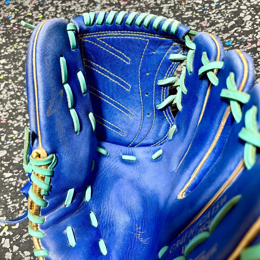 ローリングス ハイパーテック 軟式用 投手用 グローブ ブルー ゴールド 野球