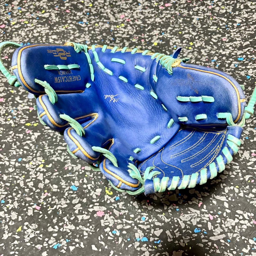 ローリングス ハイパーテック 軟式用 投手用 グローブ ブルー ゴールド 野球