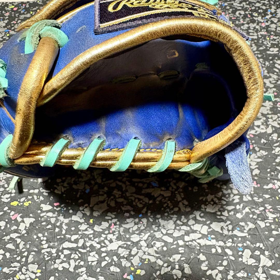 ローリングス ハイパーテック 軟式用 投手用 グローブ ブルー ゴールド 野球