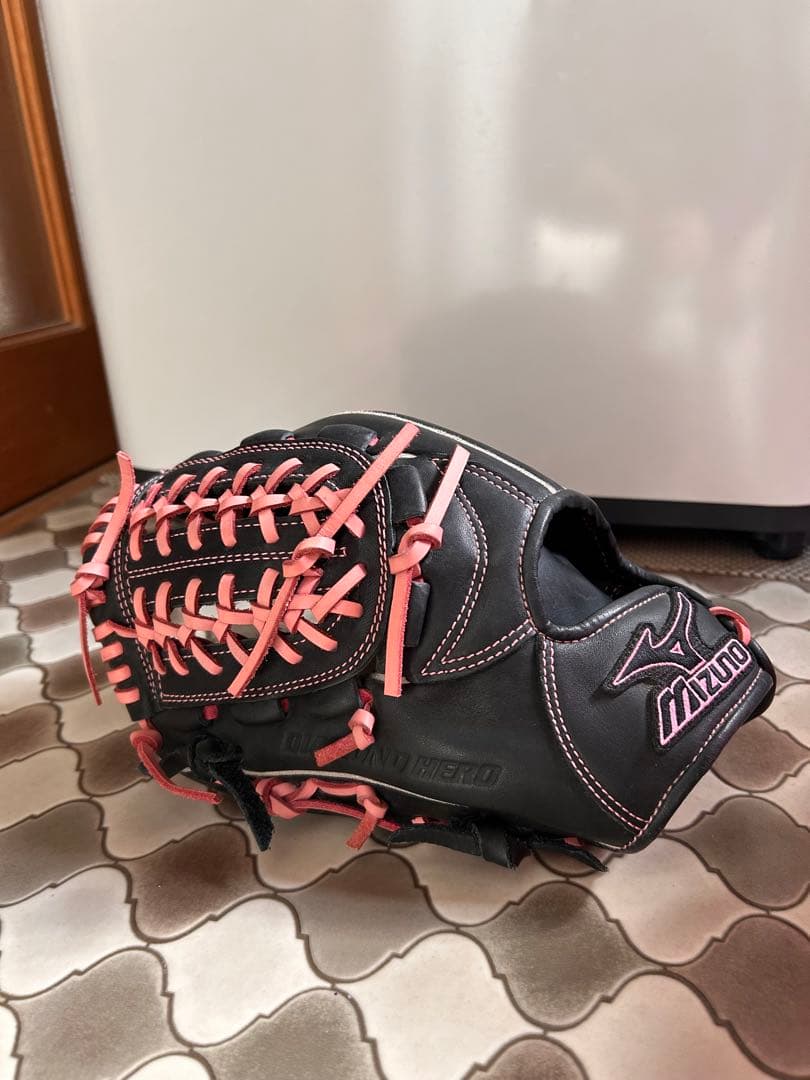 ミズノ 一般軟式 グローブ 大人用 ダイヤモンドヒーロー ピンク　左投