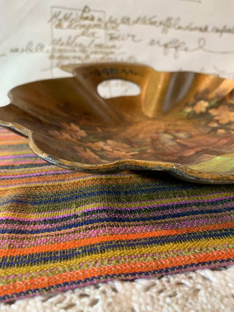 フランス製　アンティーク　ナポレオン期の絵柄が素敵な木製のプレート雰囲気抜群！