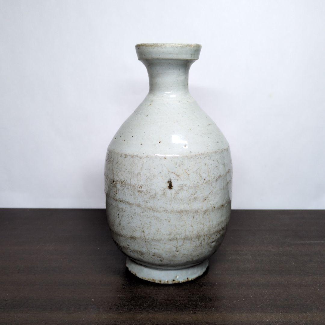 李朝 白磁 堅手 花瓶 高さ約21cm