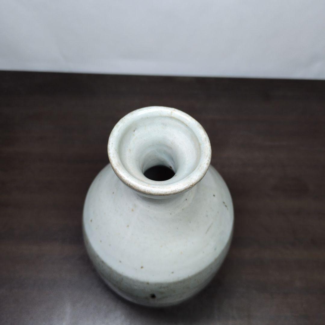 李朝 白磁 堅手 花瓶 高さ約21cm