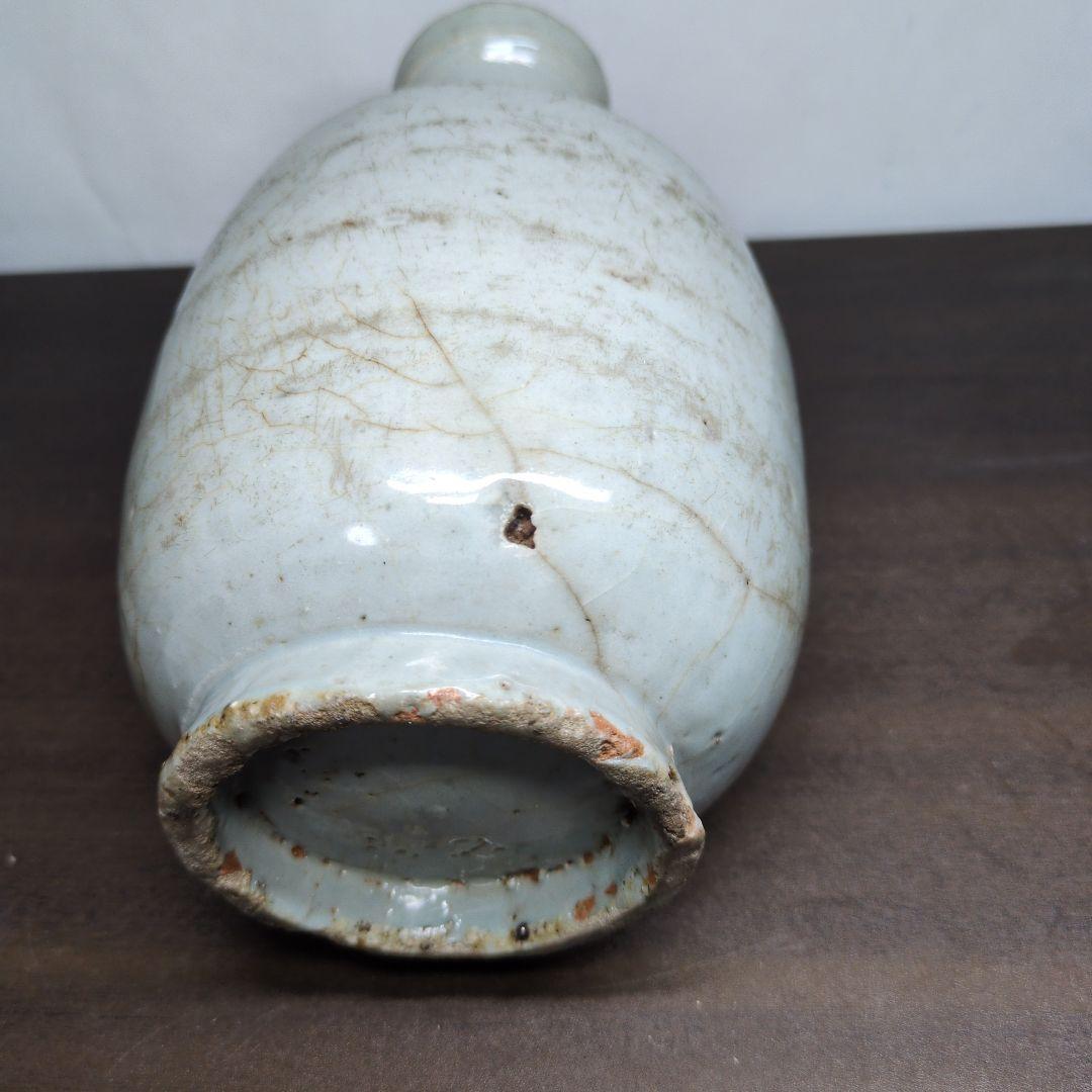 李朝 白磁 堅手 花瓶 高さ約21cm