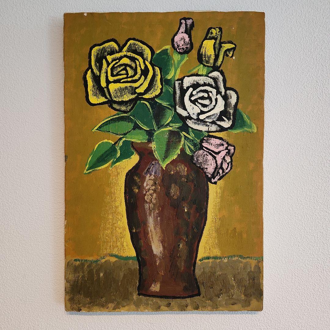 田渕眞兒　油絵　油彩　薔薇シリーズ　花　No.27