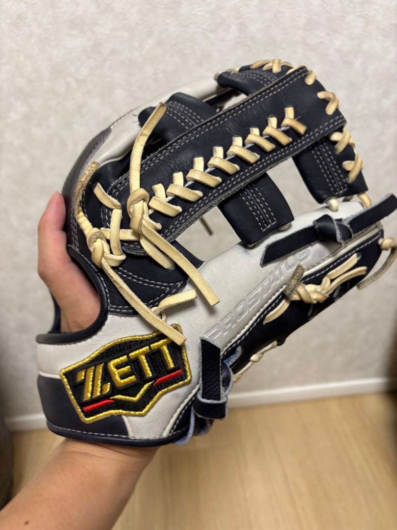 ZETT プロステイタス 軟式　ネイビー/ホワイト グローブ オーダー