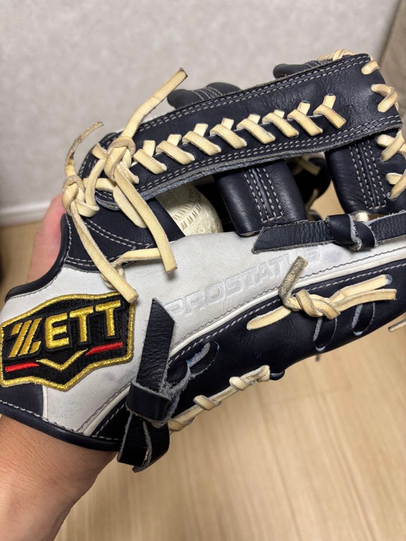ZETT プロステイタス 軟式　ネイビー/ホワイト グローブ オーダー