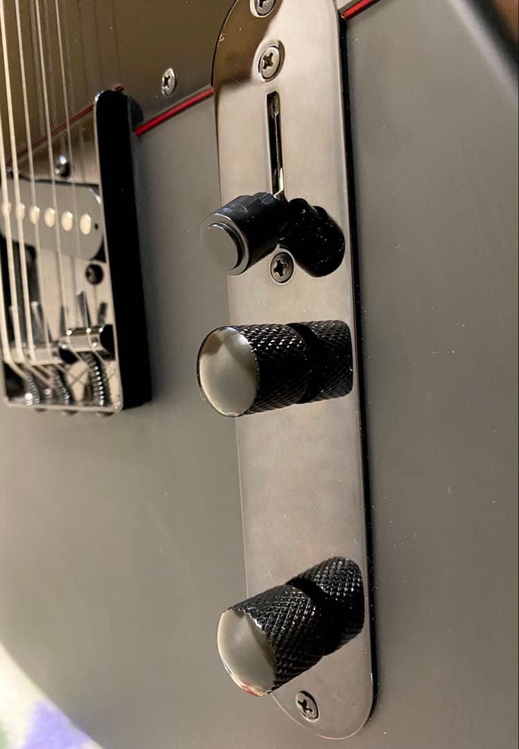 訳ありジャンク扱い※テレキャスター風 ノーブランドエレキギター マットブラック