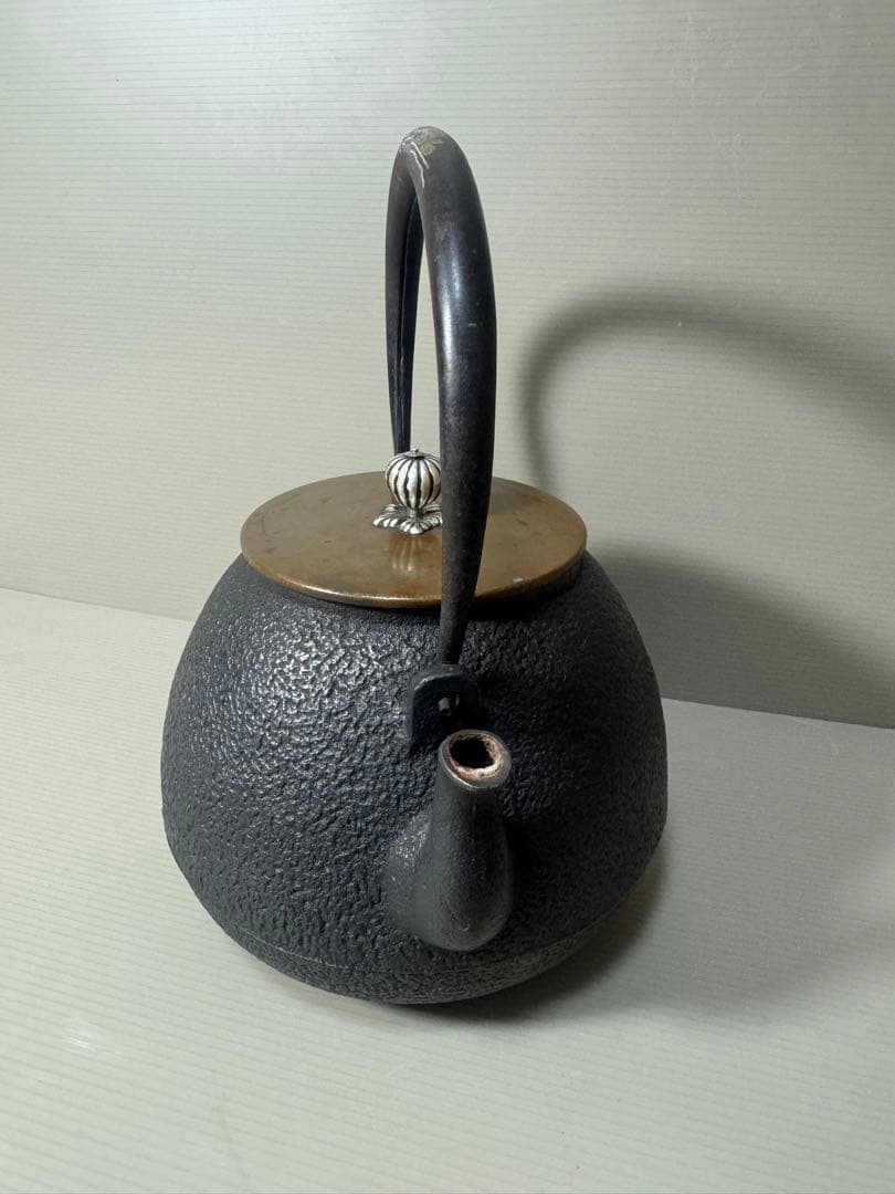 2135  龍文堂　鉄瓶　茶道具　時代物