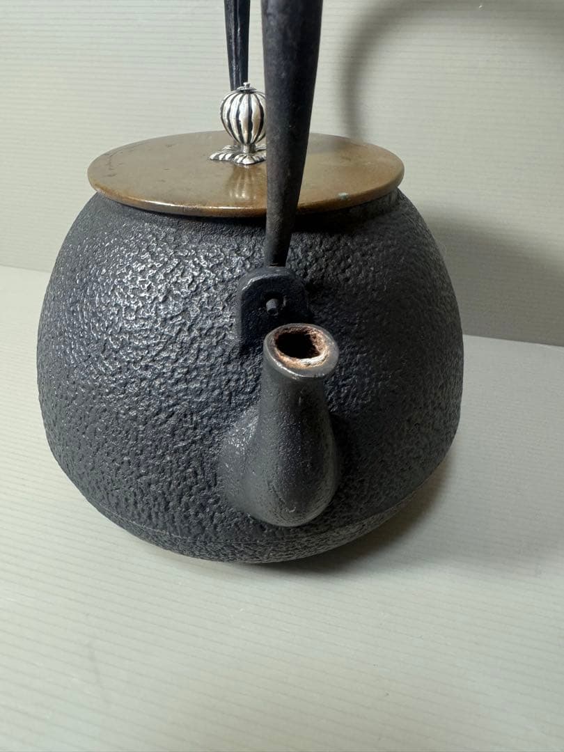 2135  龍文堂　鉄瓶　茶道具　時代物