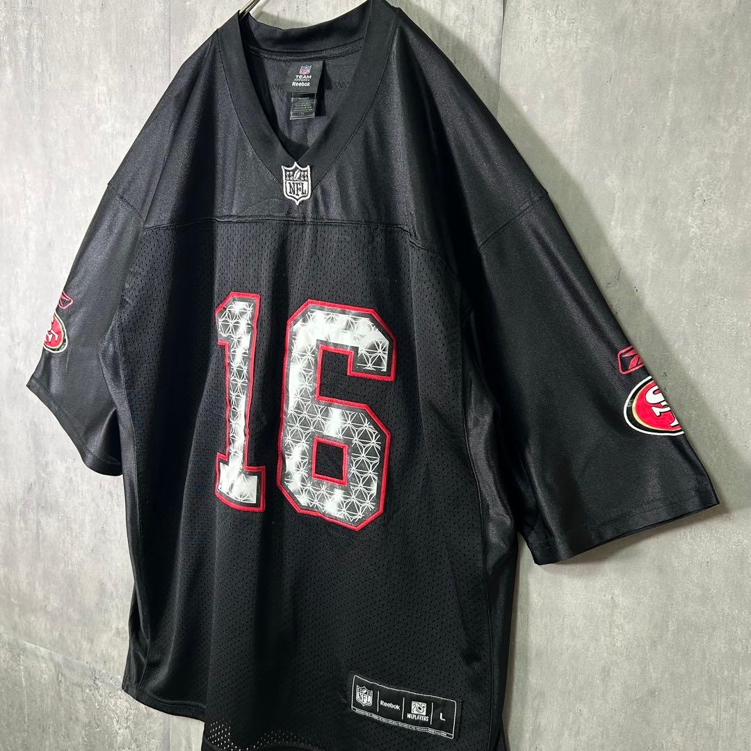 希少デザイン NFL 49ers ジョー・モンタナ ゲームシャツ メッシュ 黒