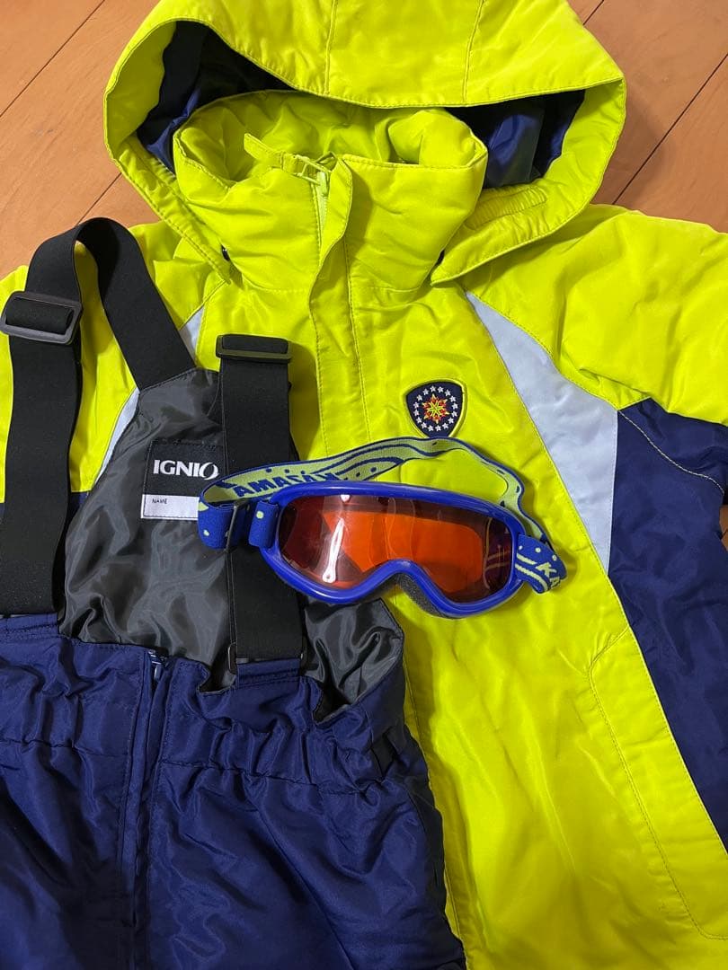 IGNIO スキー スノボ ウェア 上下 140 ゴーグルセット