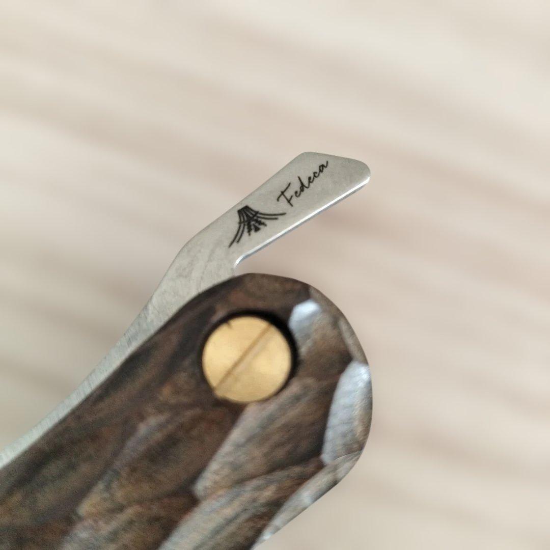 新品未使用 FEDECA 折りたたみ式料理ナイフ Solo 名栗ブラウン