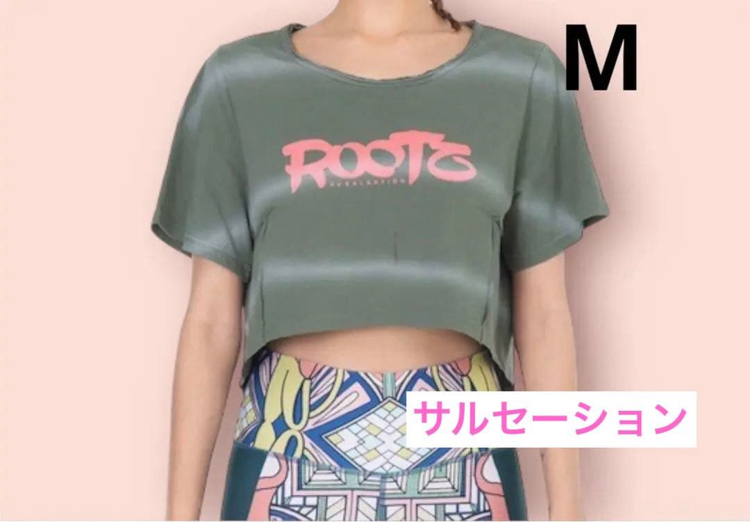 衣類08／Mサイズ：salsationサルセーション　ルーツ　クロップドTシャツ