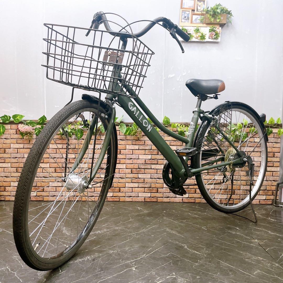 【44】一般車 ママチャリ GALLON カーキー 27インチ