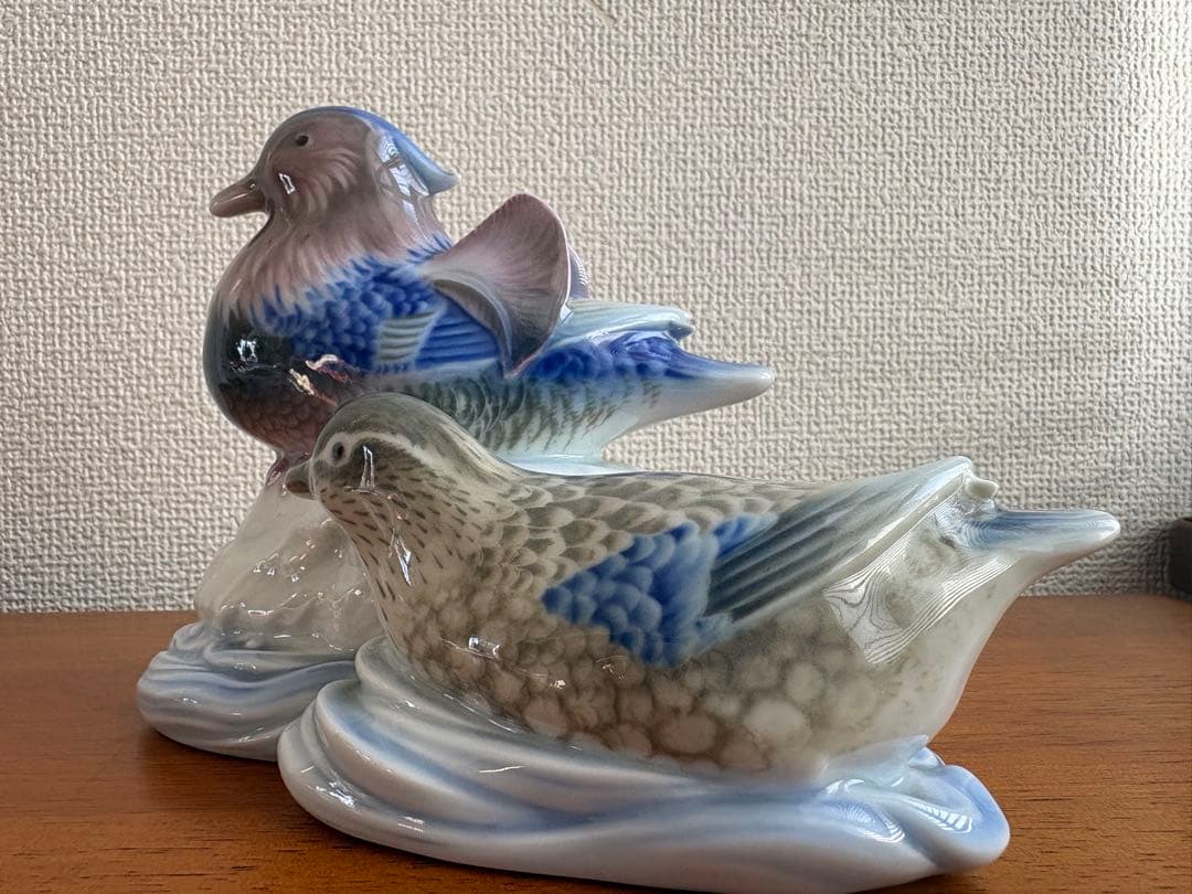 PEACE 香蘭社 青い鳥 置物 ペア 有田焼